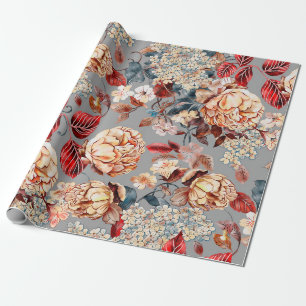 Blumiges nahtloses Muster, Hintergrund im Jugendst Geschenkpapier