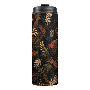 Blumiges nahtloses Muster mit Blättern. Nahtloses  Thermosbecher
