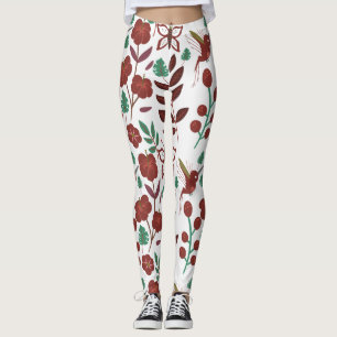 Blumiges nahtloses Muster Vögel und Schmetterlinge Leggings