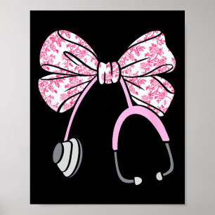 Blumiges Nk Coquette-Schleife Rn Krankenschwester Poster