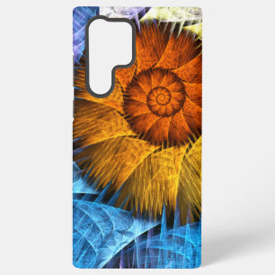Blumiges Orange Gelb Blau Abstrakt Kunst Samsung Galaxy Hülle