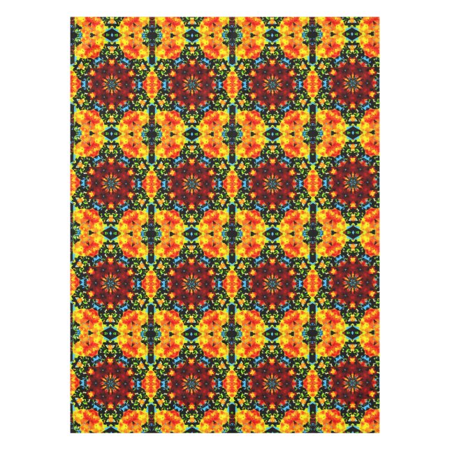 Blumiges Orange Tischdecke (Vorderseite)