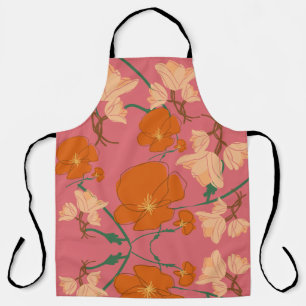 blumiges Orange und Rosa Schürze