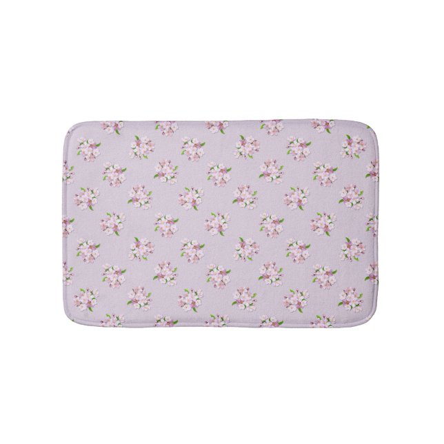 Blumiges Retro-Frühlingsmuster. Badematte (Vorderseite)