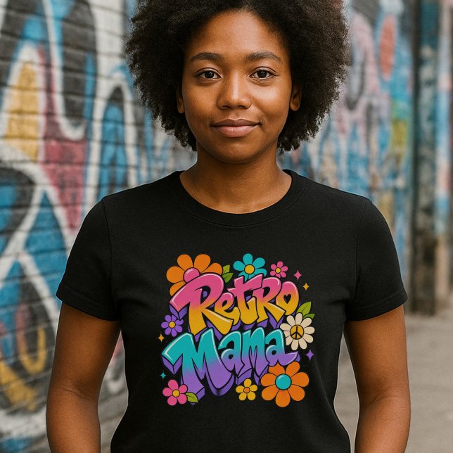 Blumiges Retro Mama T-Shirt (Von Creator hochgeladen)