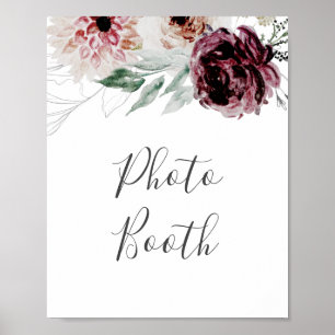 Blumiges Romantik-Fotoautomaten-Schild Poster