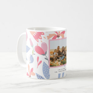 Blumiges Rosa Blaues Benutzerdefiniertes Foto Süße Kaffeetasse