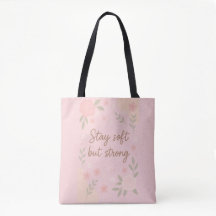 Blumiges rosa Inspirationszitat – Bleib sanft
