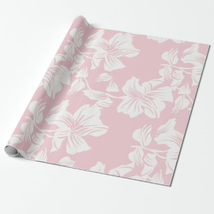 Blumiges Rosa und Weiß Muster Geschenkpapier