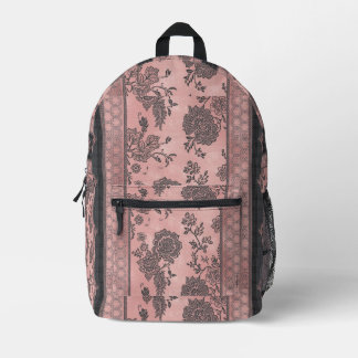 Blumiges Roségold Bedruckter Rucksack
