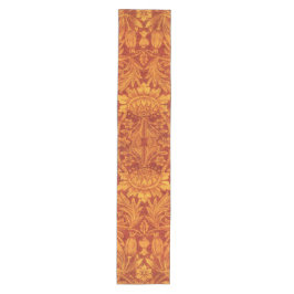 Blumiges Rot und Goldgelb Wm Morris Design Mittelgroßer Tischläufer