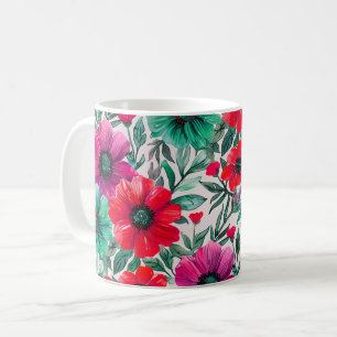 Blumiges rustikales Mode-Retro-Muster Kaffeetasse