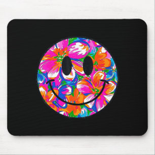 Blumiges süßes Lächelgesicht Sommer trendy Design Mousepad