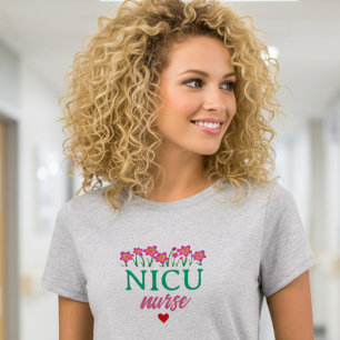 Blumiges T-Shirt für NICU-Krankenschwestern
