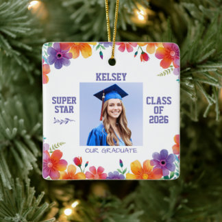 Blumiges Trendfoto Gratulation Abschiedsgeschenk Keramikornament