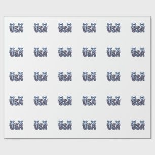 Blumiges USA-Band patriotisches Vektordesign_1 Geschenkpapier