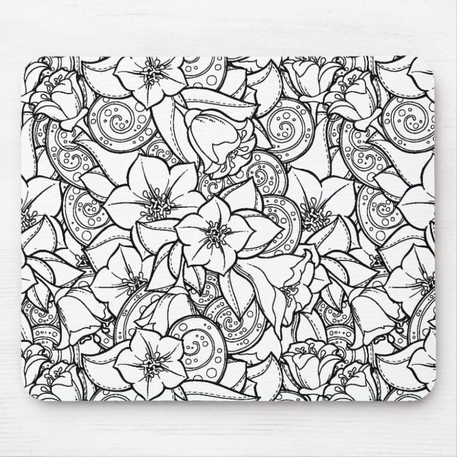Blumiges Zendoodle Mousepad (Vorne)