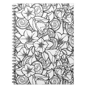 Blumiges Zendoodle Notizblock
