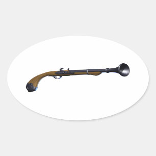 Blunderbuss-Feuerwaffen-Aufkleber Ovaler Aufkleber