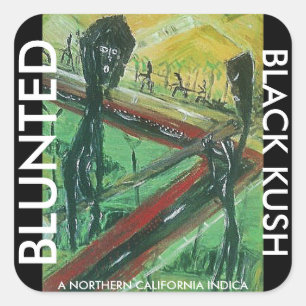 BLUNTED BLACK KUSH QUADRATISCHER AUFKLEBER