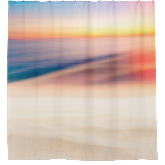 Blur tropischer Sonnenuntergang Strand mit sehr vi Duschvorhang (Vorderseite)