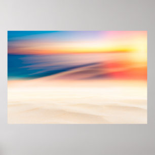 Blur tropischer Sonnenuntergang Strand mit sehr vi Poster