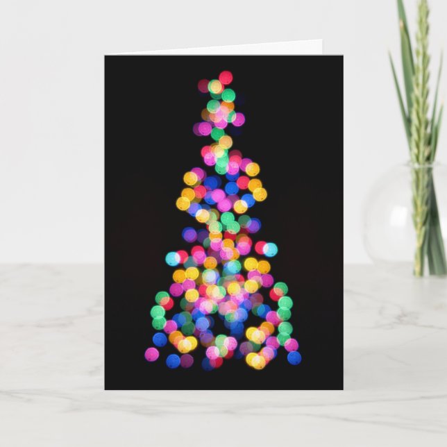 Blurende Weihnachtsbeleuchtung Feiertagskarte (Vorderseite)