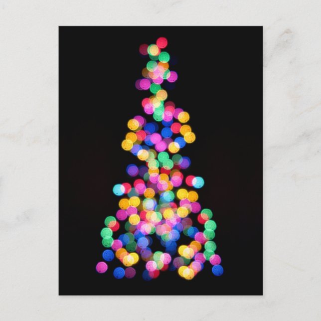Blurende Weihnachtsbeleuchtung Feiertagspostkarte (Vorderseite)