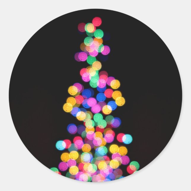 Blurende Weihnachtsbeleuchtung Runder Aufkleber (Vorderseite)