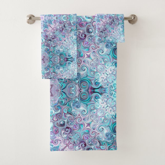 Blurple-Wirbel Badhandtuch Set (Insitu)