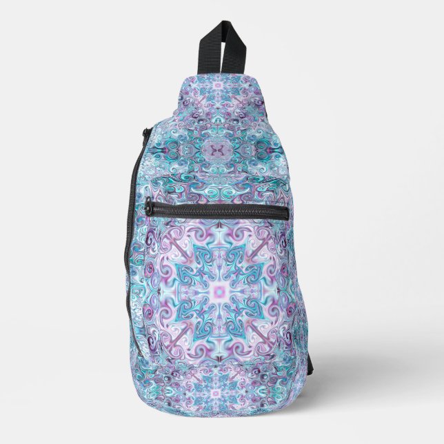 Blurple-Wirbel Crossbody Bag (Vorderseite)
