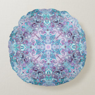 Blurple-Wirbel Rundes Kissen