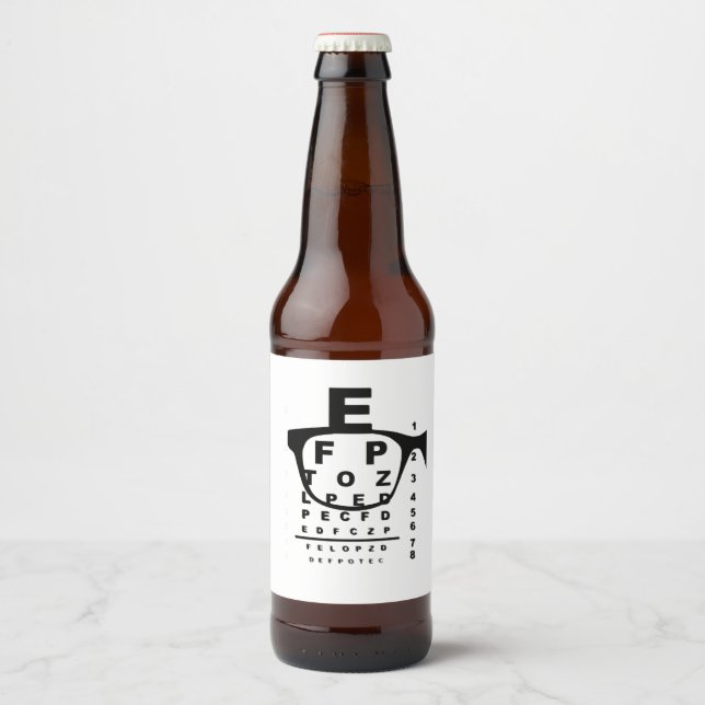Blurr Eye Test Chart Bierflaschenetikett (Vorderseite)
