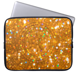 Blurred bokeh Weihnachten goldener Luxus. Laptopschutzhülle