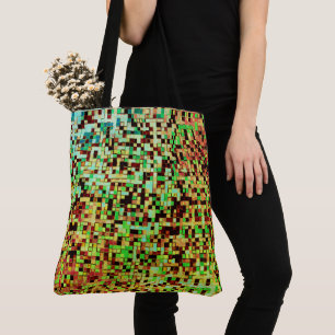 Blurred green and brown small squares or tiles tasche