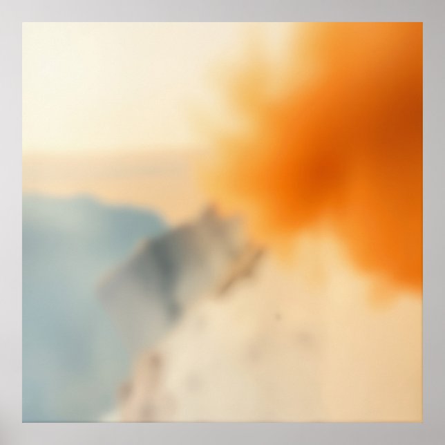 Blurry Art Neutral Warm Abstract Poster (Vorne)