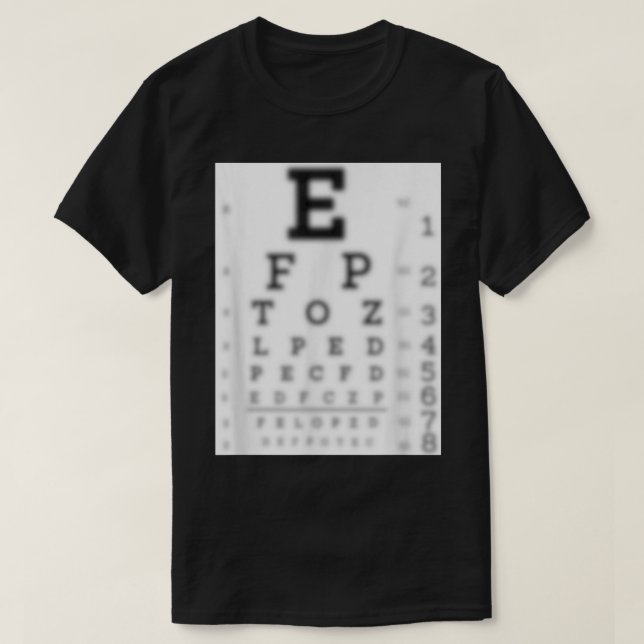 BLURRY EYE CHART VISION TEST FUNNY JOKE EYEGLASSEN T-Shirt (Design vorne)