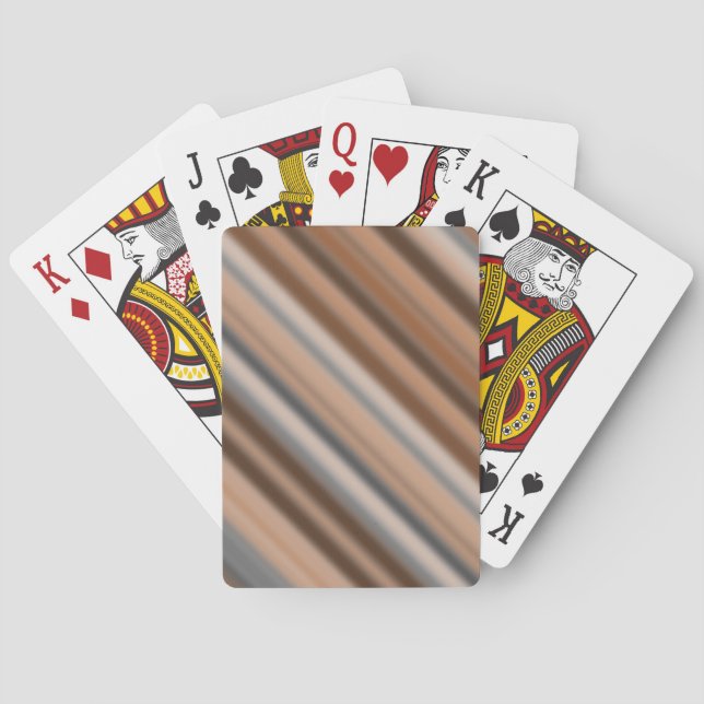 Blurry rustikales inspiriertes Streifen-Muster Spielkarten (Rückseite)