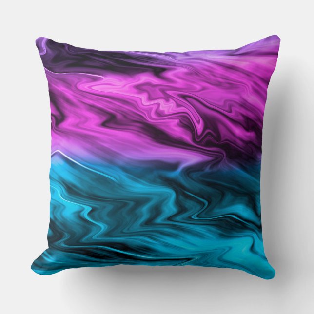 Blurter Hintergrund modische Farbe und Blau Kissen (Vorderseite)