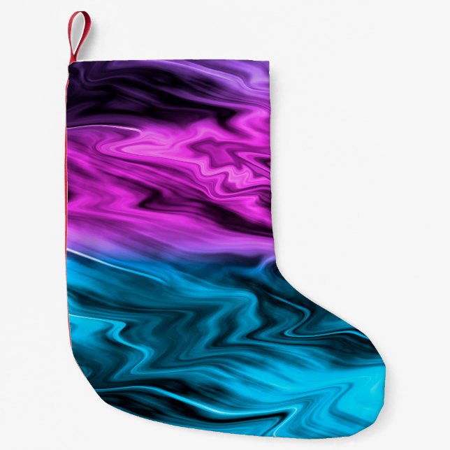 Blurter Hintergrund modische Farbe und Blau Kleiner Weihnachtsstrumpf (Vorderseite)
