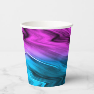 Blurter Hintergrund modische Farbe und Blau Pappbecher