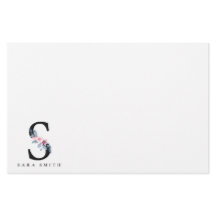 BLUSBLAU BLUE FLORAL ALPHABETS NAME LETTER S