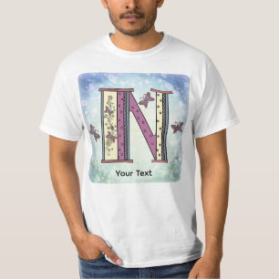 Bluse mit floralem Monogramm N T-Shirt