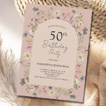 Blush 60. Geburtstag Wildblume Einladung<br><div class="desc">Blush 60. Geburtstag Blumenladen Wildblume. Einfach den Text ändern. Trendy botanische Wasserfarbe.</div>