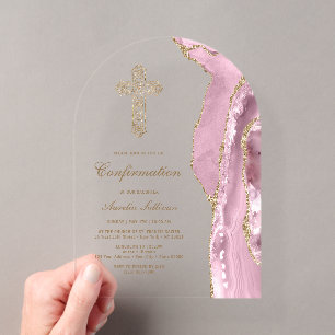 Blush-Achat-Bestätigung Acryleinladungen