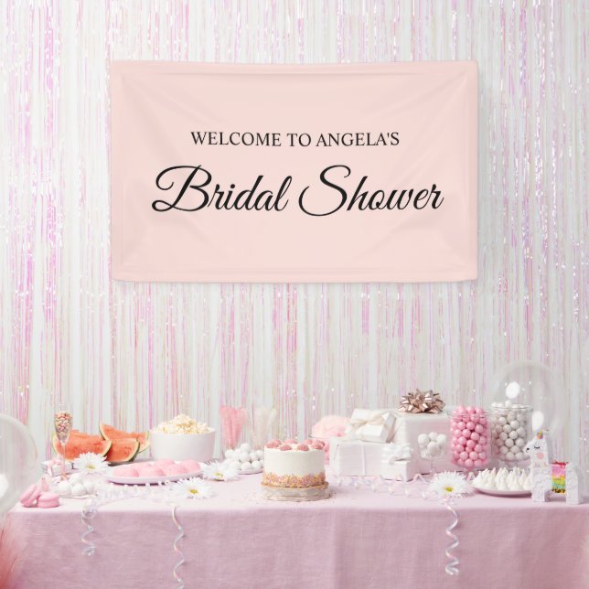 Blush and Black Elegant Script Brautparty Banner (Party)