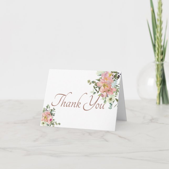 Blush and eggshell Aquarell floral danke Auto (Vorderseite)