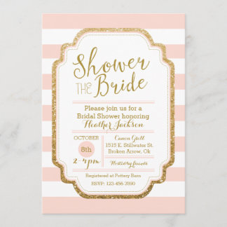 Blush and Gold Bridal Dusche Einladung