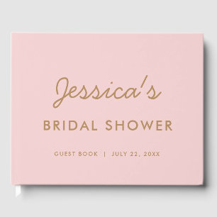 Blush and Gold Cute Modern Bridal Showe Livre d'or