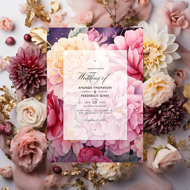 Blush and Gold Floral Wedding Einladung (Von Creator hochgeladen)